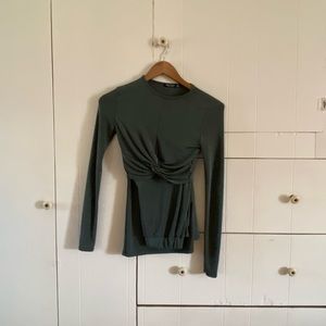 Nasty Gal 2 piece sparkly green set